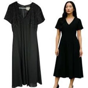 Chic Black Midi Dress for Women